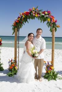 Tropical barefoot beach wedding