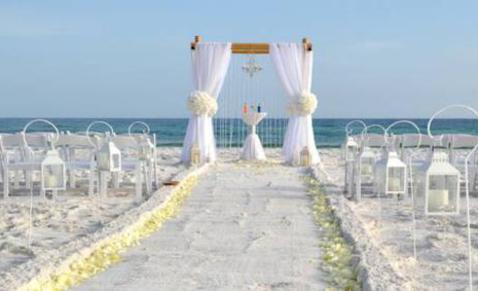 Romantic barefoot beach wedding packages